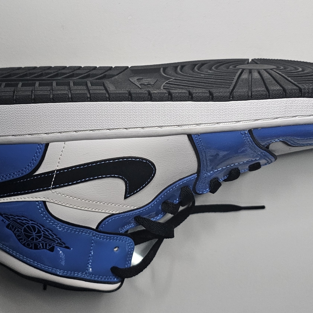 New Nike Air Jordan -Patent Leather Blue and White DD6834-402 No Box - Picture 2 of 13